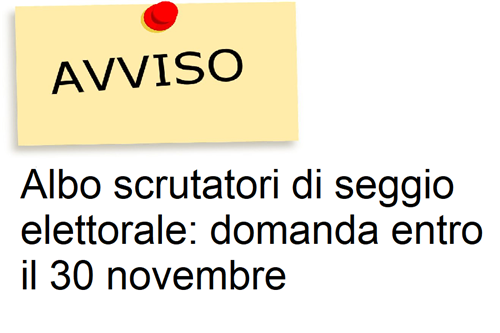 Dal 1 ottobre al 30 novembre è possibile presentare domanda di iscrizione all'albo unico degli scrutatori di seggio.